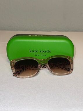 NIB Kate Spade New York Tammy Sunglasses Pink Leopard Gradient Lenses w/Case